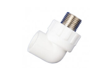 Угольник комб. 90* ПП d=32х3/4 наруж. резб. (под сварку белый .) Meer Plast
