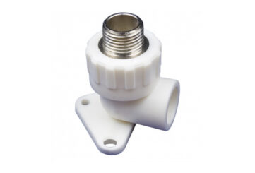 Угольник комб. с креп. 90* ПП d=25х1/2 НР (под сварку белый) Meer Plast